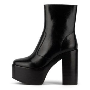 New! Jeffrey Campbell Mexique Platform Bootie Leather Black Size 10 DD353